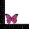 Set of 3, Fuchsia Pink Sequin Butterfly, Embroidered, Iron on Patch